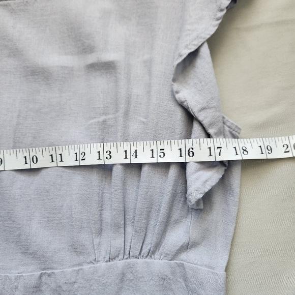 CYNTHIA ROWLEY Linen Viscose Blend Butterfly Sleeve Tiered Maxi Dress - Picture 10 of 12